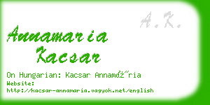 annamaria kacsar business card